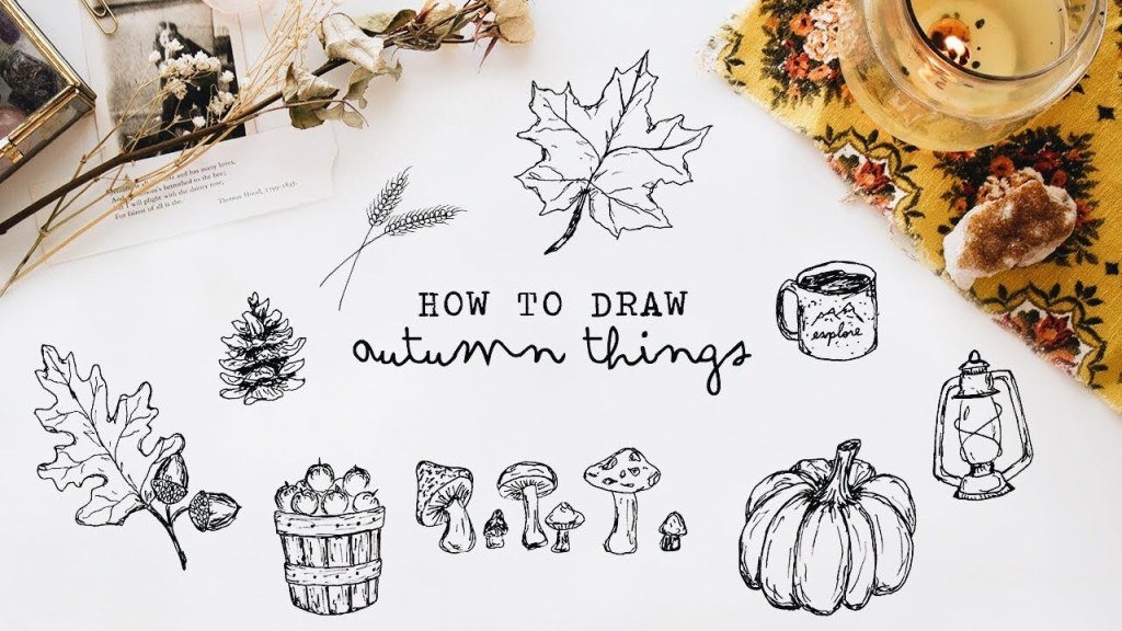 Picture of: how to draw autumn things (+ free printable)