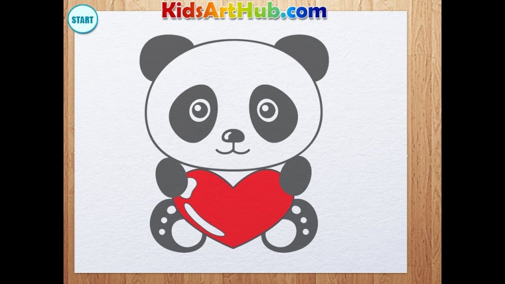 Picture of: How to draw Valentine Day Panda with heart