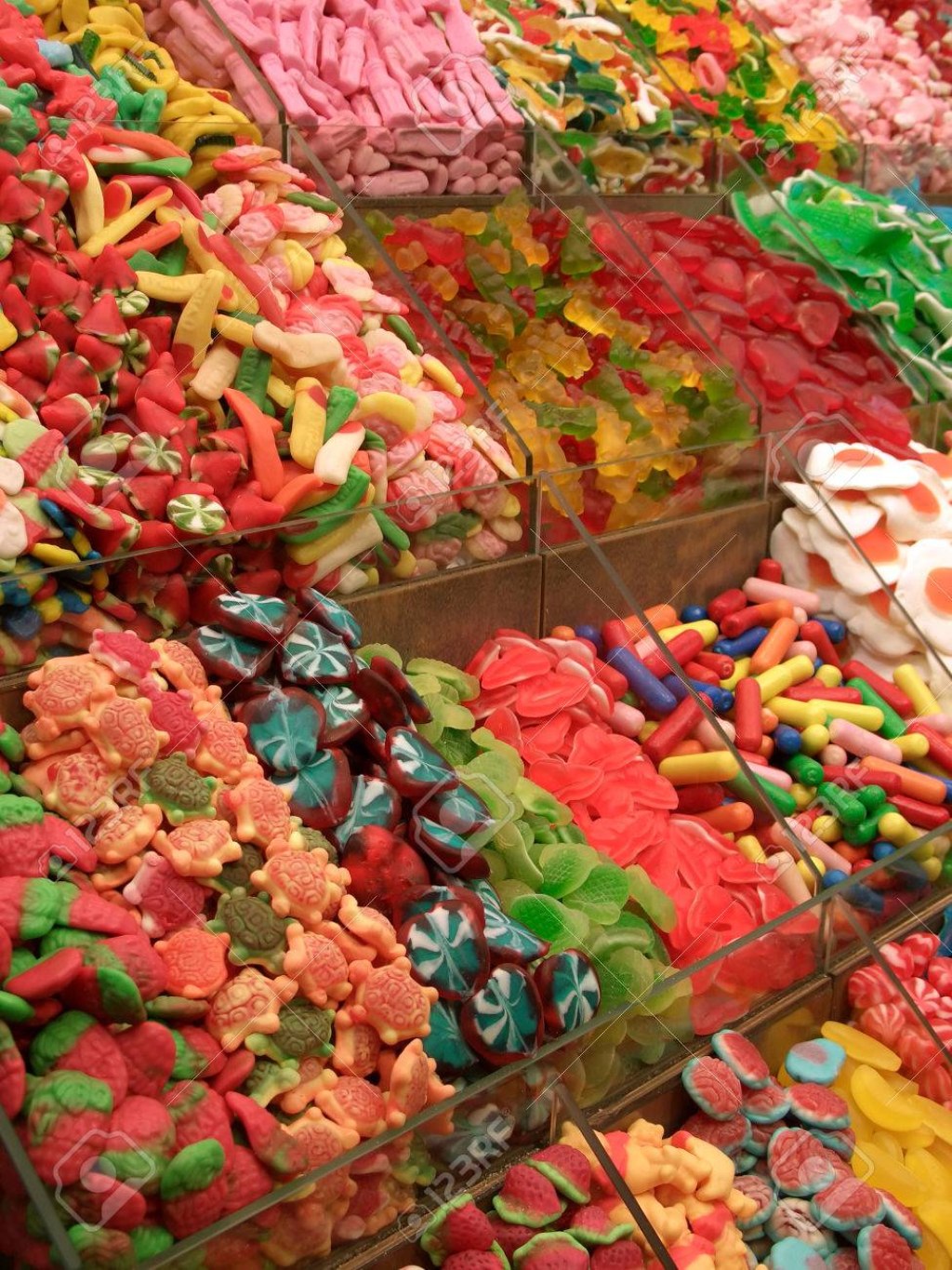 Picture of: Sweets On Display At The Market, Gummy Colorful Stuff Stock Photo